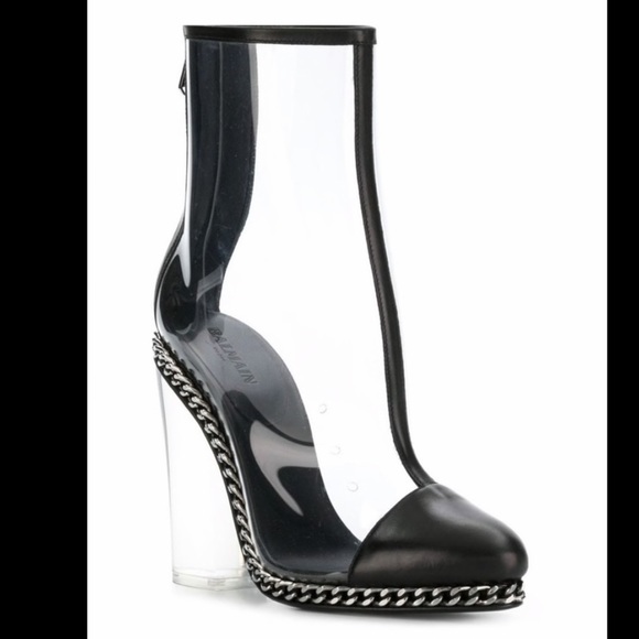 BALMAIN lucite clear ankle boots - Picture 15 of 15